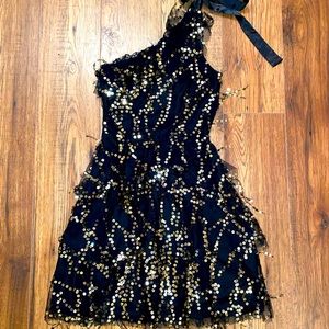 ❌SOLD❌NEW SOUTHERN FRIED CHICKS BLACK & GOLD DRESS